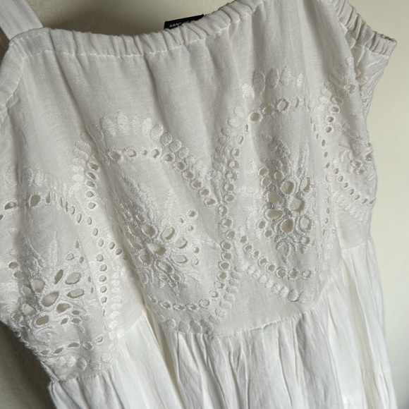 NAOO Nation AK Outfits White Eyelet Layered Maxi Boho Peasant Dress Medium - Picture 10 of 13